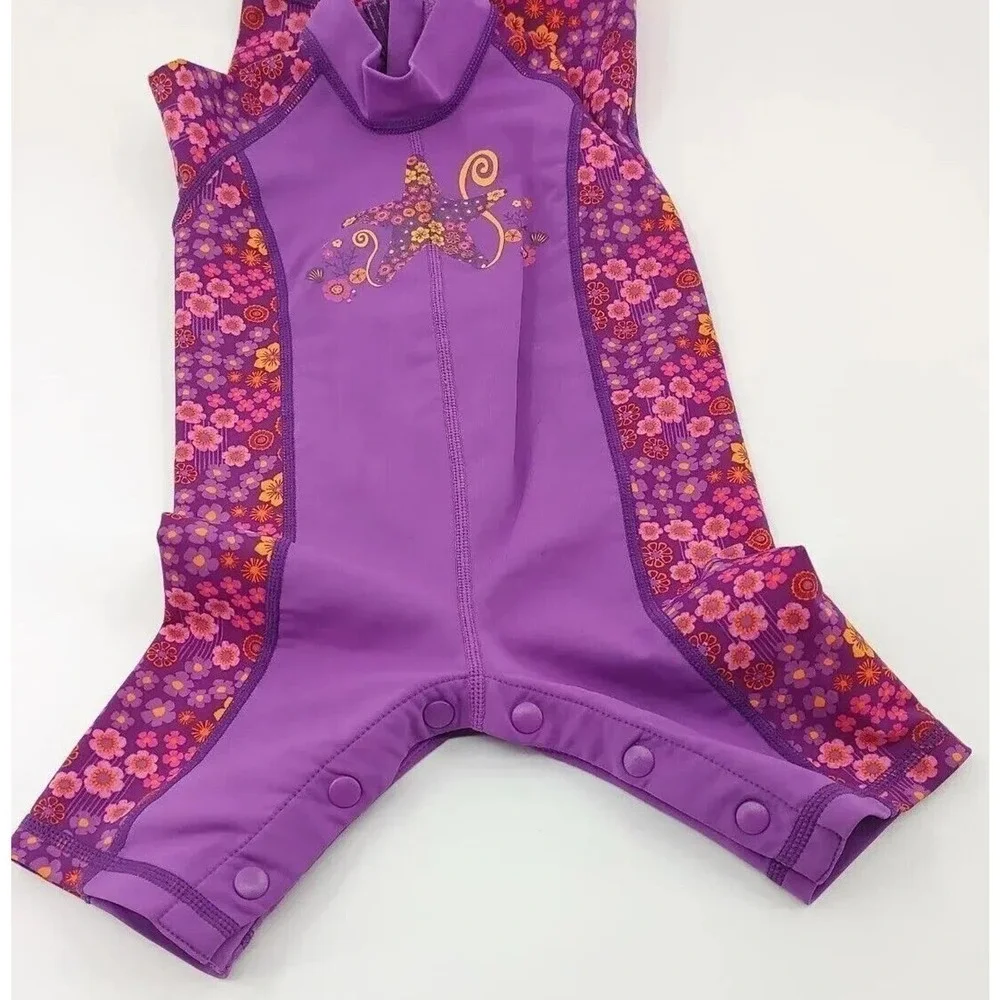Rei Rashguard Suit Baby Girl 12 Months Infants Purple Sea-Floral Print One Piece